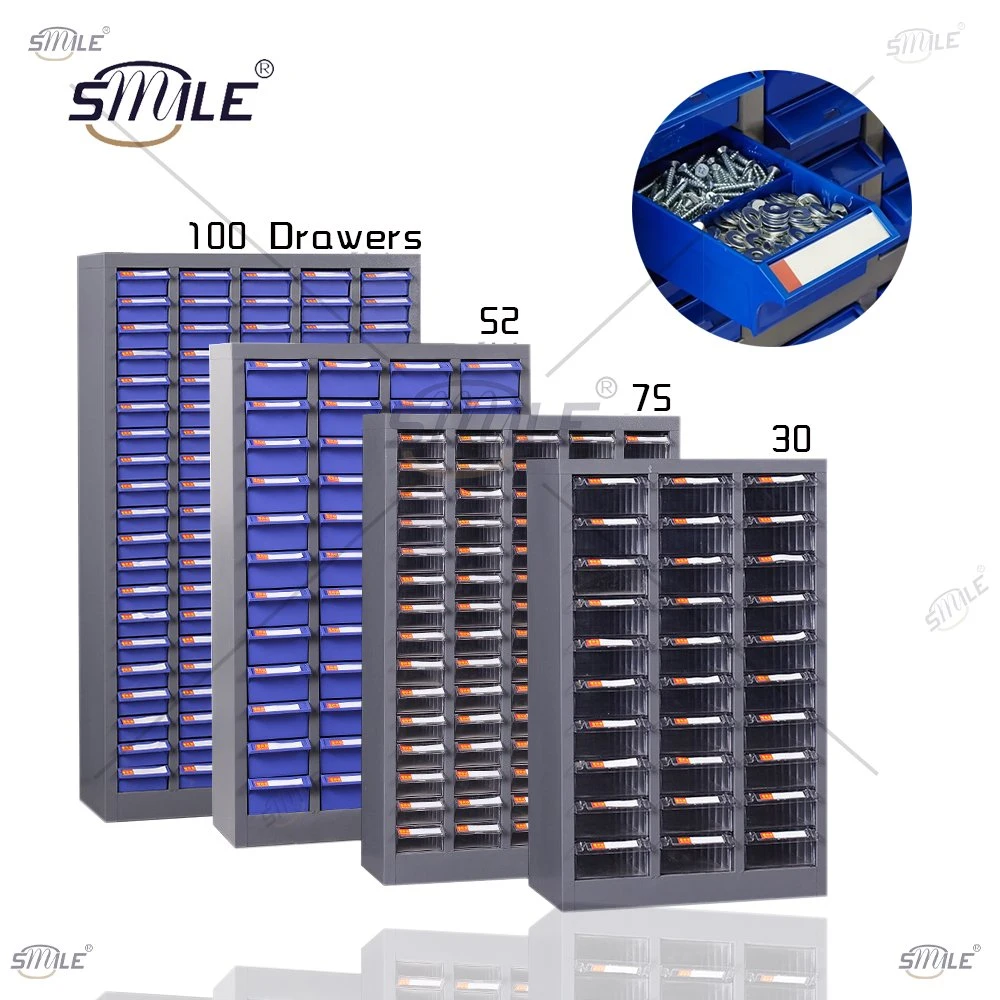 Smile Warehouse Storage Cabinet Metal Drawer Tool Parts Storage with Dividers