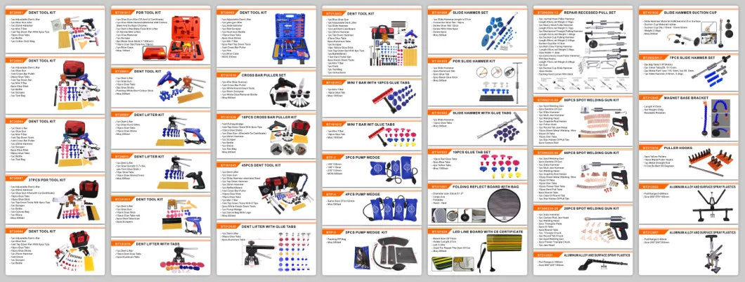 Car Body Paintless Dent Repair Tools Pdr Puller Kit Dent Puller Lifter Glue Tabs Glue Gun with Sticks