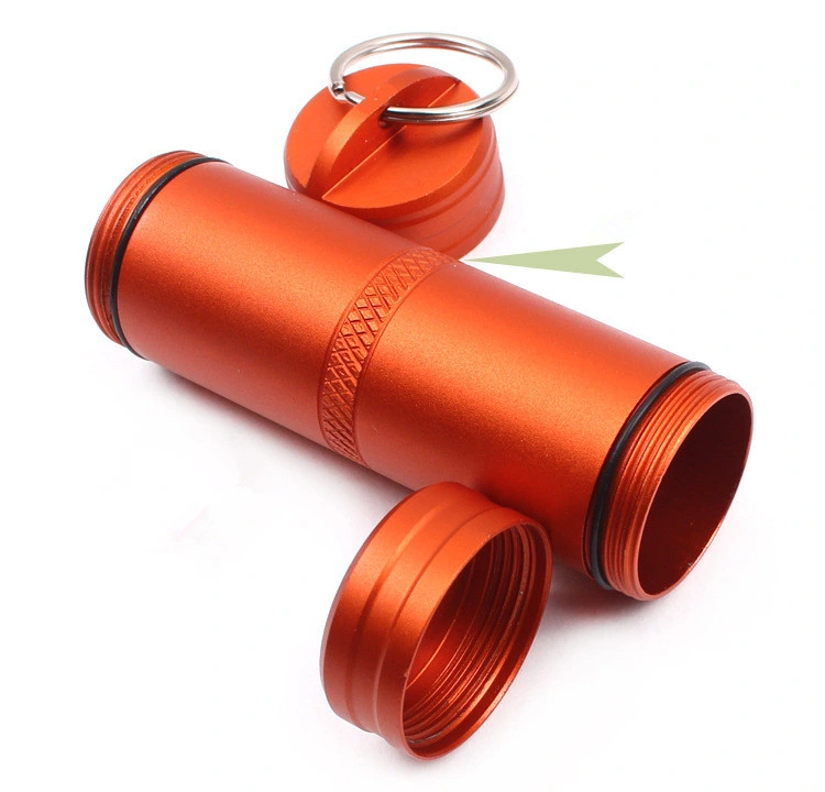 Aluminum Waterproof Pill Medicine Bottle Ootdoor EDC Keychain Tool Pendant Small Waterproof Container Box Case Tank Storage Jar Storage Jars Smoke Jar Storage