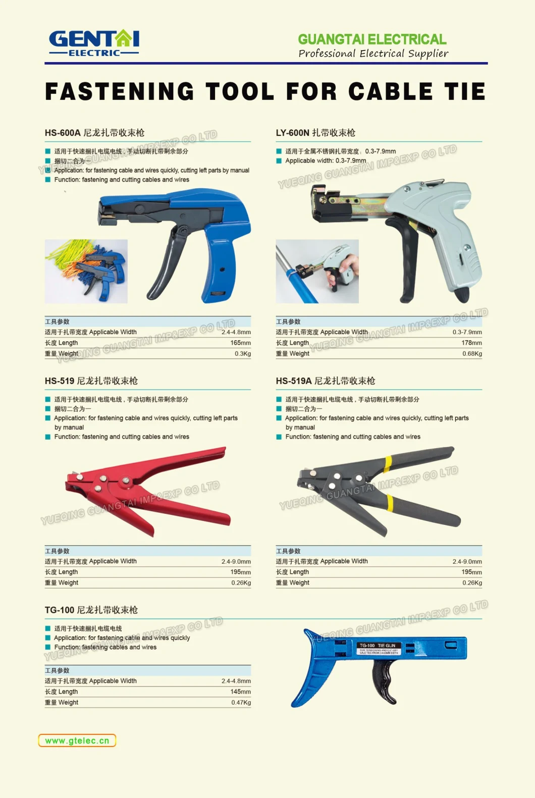 HS-600A Low Cost Fastening Tool for Cable Tie