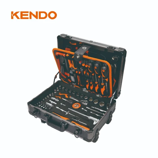 Kendo, 161 шт., набор инструментов в алюминиевом корпусе для дома и ремонта автомобиля, набор ручных инструментов